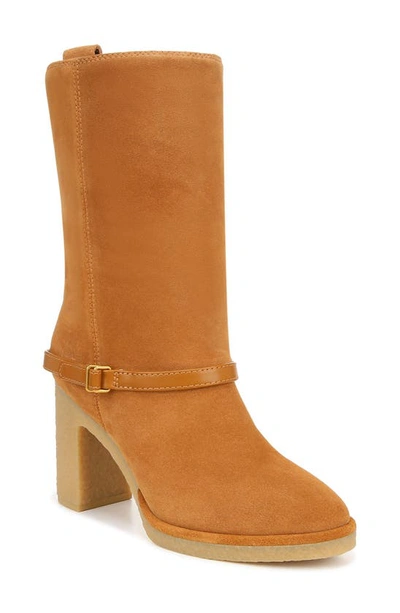 Franco Sarto Paxton Bootie In Camel Brown Suede