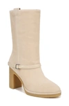 Franco Sarto Paxton Bootie In Ecru White Suede