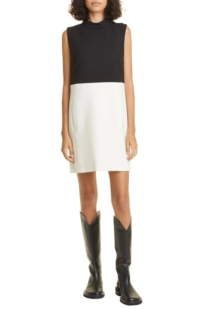 Max Mara Fauno Colorblock Sleeveless Stretch Virgin Wool Dress