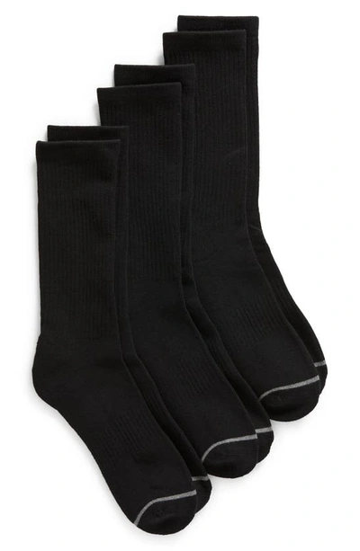 Nordstrom 3-pack Everyday Crew Socks In Black