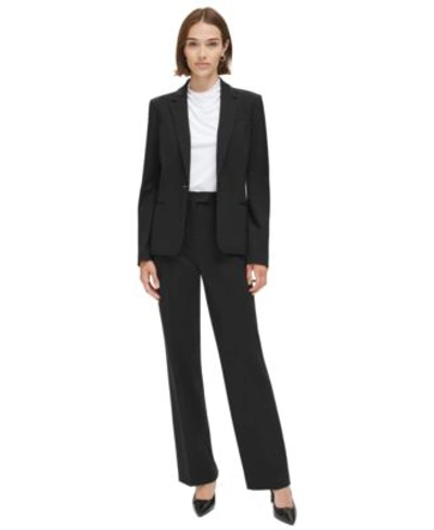 Calvin Klein Womens One Button Blazer High Rise Pants In Black