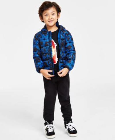 Epic Threads Little Boys Puffer Coat T Shirt Jogger Pants Created For Macys In Blue Calla Lily