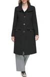 Andrew Marc Almedia Wool Blend Twill Coat In Black