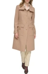 Andrew Marc Almedia Wool Blend Twill Coat In Camel