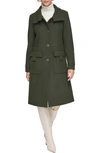 Andrew Marc Almedia Wool Blend Twill Coat In Rosemary