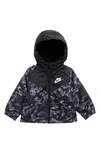 Nike Babies' Fleece Lined Windbreaker Jacket In Black Print