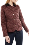Barbour Deveron Diamond Quilted Jacket In Windsor/ Pale Pink