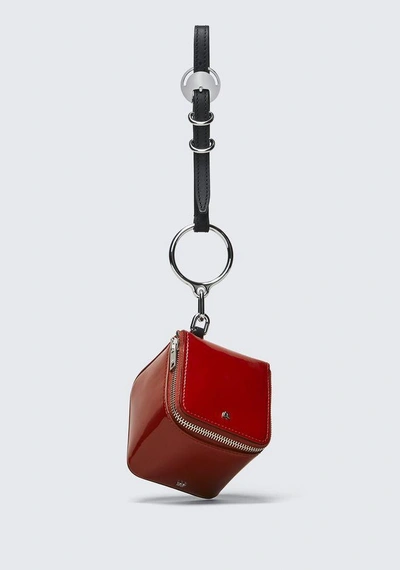 Alexander Wang Patent Ace Cube Wristlet In Red