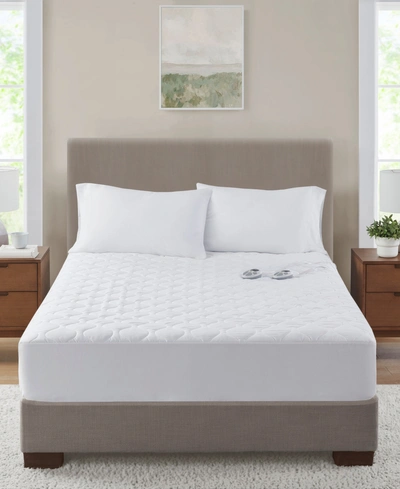 Serta Microfiber Heated Mattress Pad, Twin Xl In White