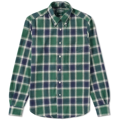 Gitman Vintage Twill Plaid Shirt In Green