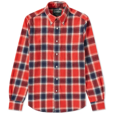Gitman Vintage Twill Plaid Shirt In Red