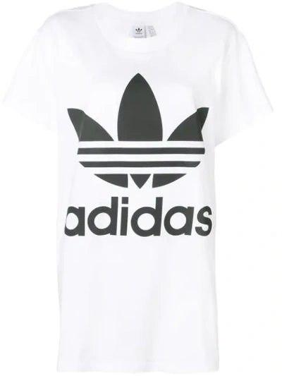 Adidas Originals Trefoil Oversized T In White