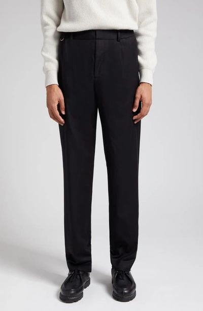 Agnona One Pleated Wool & Silk Pants In Black