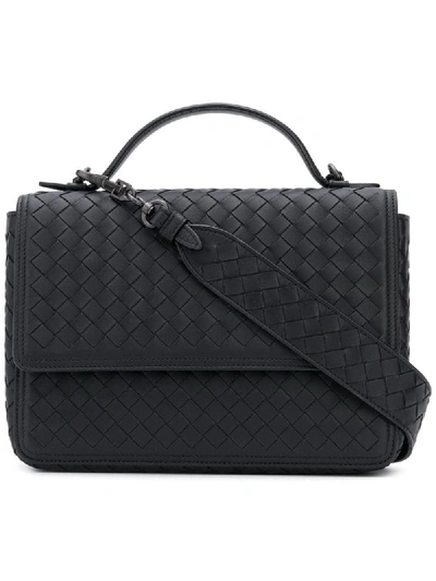 Bottega Veneta Small Olimpia Intrecciato Leather Shoulder Bag In Black