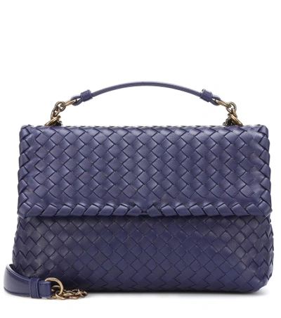 Bottega Veneta Small Olimpia Leather Shoulder Bag In Blue