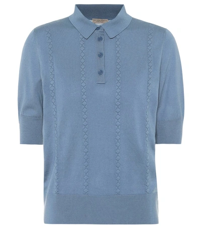 Bottega Veneta Wool Polo Shirt In Blue