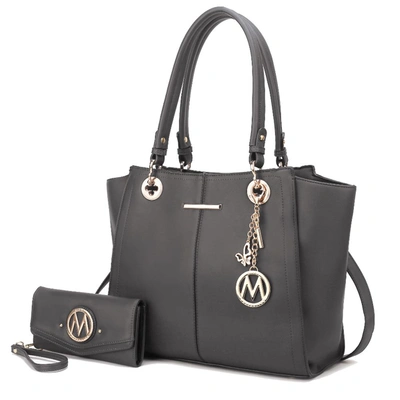 Mkf Collection By Mia K Ivy Vegan Leather Women's Tote Handbag With Wallet In Black
