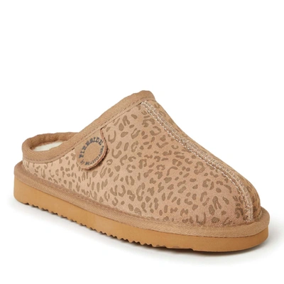 Dearfoams Fireside By  Kids Dempsey Genuine Shearling Clog Slipper In Beige