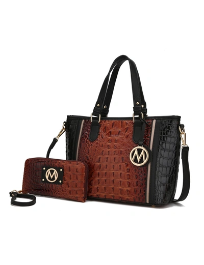 Mkf Collection By Mia K Lizza Croco Embossed Tote In Brown