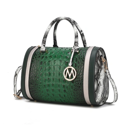 Mkf Collection By Mia K Eleanor Faux Crocodile-embossed Vegan Leather Women's Satchel In Green