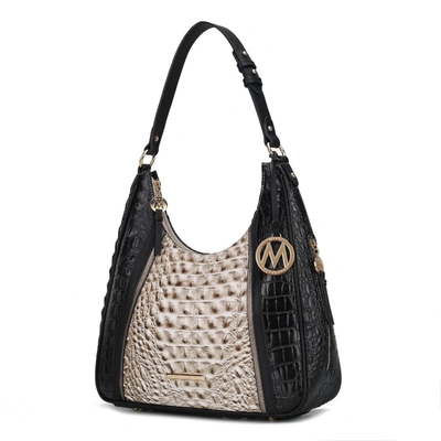 Mkf Collection By Mia K Becket Faux Crocodile-embossed Vegan Leather Women's Shoulder Bag In Beige