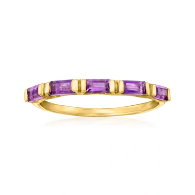 Rs Pure By Ross-simons Amethyst Ring In 14kt Yellow Gold In Purple