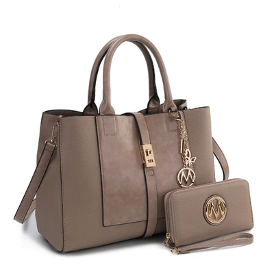 Mkf Collection By Mia K Yola Satchel Handbag With Wallet In Beige