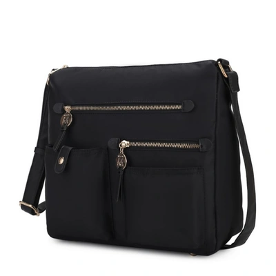 Mkf Collection By Mia K Serena Color-block Nylon Women's Shoulder Bag In Black