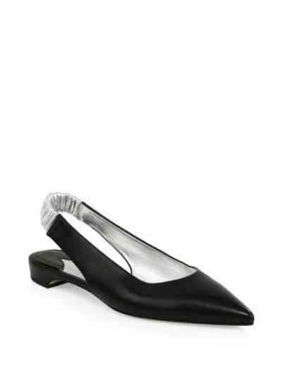 Paul Andrew Carpanthian Leather Slingback Pumps In Black