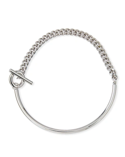Fallon Curb Chain Toggle Collar In Silver