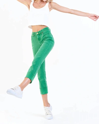 Dear John Denim Women's Blaire High Rise Cuffed Slim Straight Jean In Green