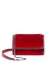 Stella Mccartney Falabella Velvet Shoulder Bag In Red
