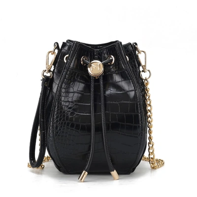 Mkf Collection By Mia K Cassidy Crocodile Embossed Vegan Leather Women's Hobo Bag In Black