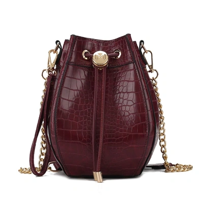 Mkf Collection By Mia K Cassidy Crocodile Embossed Vegan Leather Women's Hobo Bag In Red
