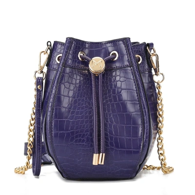 Mkf Collection By Mia K Cassidy Crocodile Embossed Vegan Leather Women's Hobo Bag In Purple