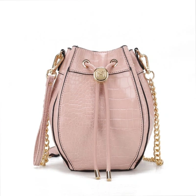 Mkf Collection By Mia K Cassidy Crocodile Embossed Vegan Leather Women's Hobo Bag In Pink