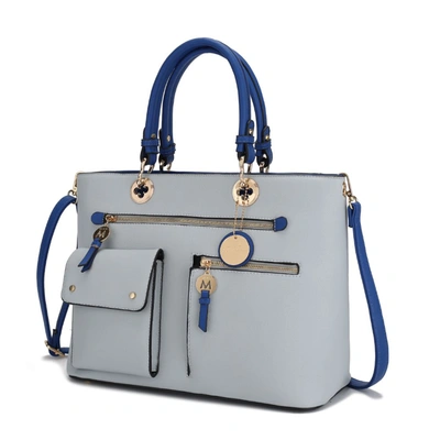 Mkf Collection By Mia K Julia Multi-pocket Satchel Handbag In Blue