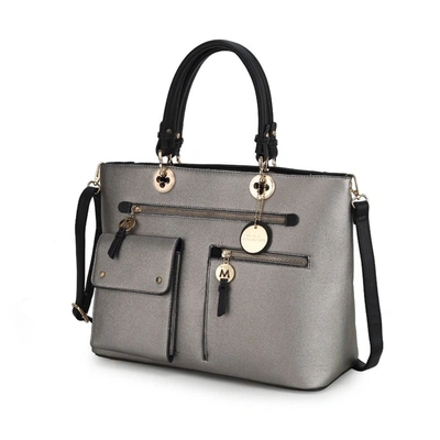 Mkf Collection By Mia K Julia Multi-pocket Satchel Handbag In Grey