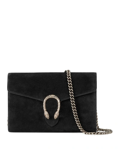 Gucci Dionysus Suede Mini Chain Bag, Blue In Black