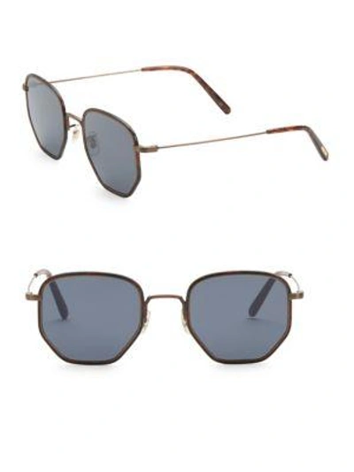 Oliver Peoples Alland 50mm Hexagon Sunglasses In Brown Tortoise