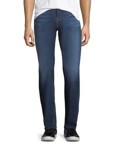 7 For All Mankind Men's Luxe Sport: Slimmy Blue Jeans In Momt Momentum