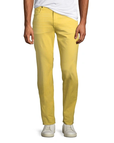 7 For All Mankind Men's Adrien Slim Twill Jeans In Yellow