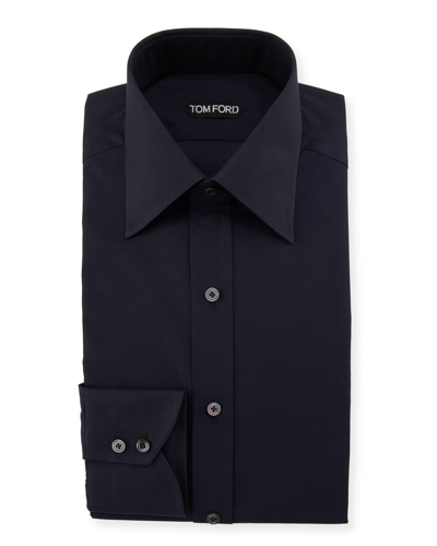 Tom Ford Men's Solid Dress Shirt In Navy