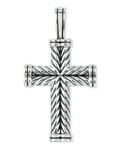 David Yurman Sterling Silver Chevron Large Cross Pendant