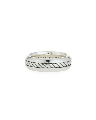 David Yurman Men's Cable Inset Band Ring In Silver, 8mm