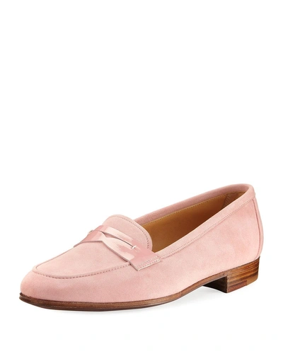 Gravati Suede Penny Loafer In Pink