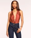 Ramy Brook Harriet Halter Tank Top In Burnt Sienna