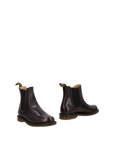 Dr. Martens' Ankle Boots In Maroon