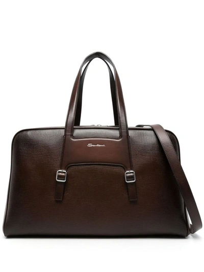 Santoni Tote Bag Bags In Brown