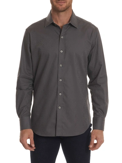 Robert Graham Windsor 2 Long Sleeve Button Down Shirt In Charcoal